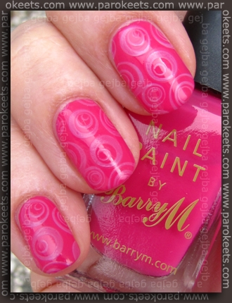 Barry M - Shocking Pink + Pale Purple fauxnad H1 swatch