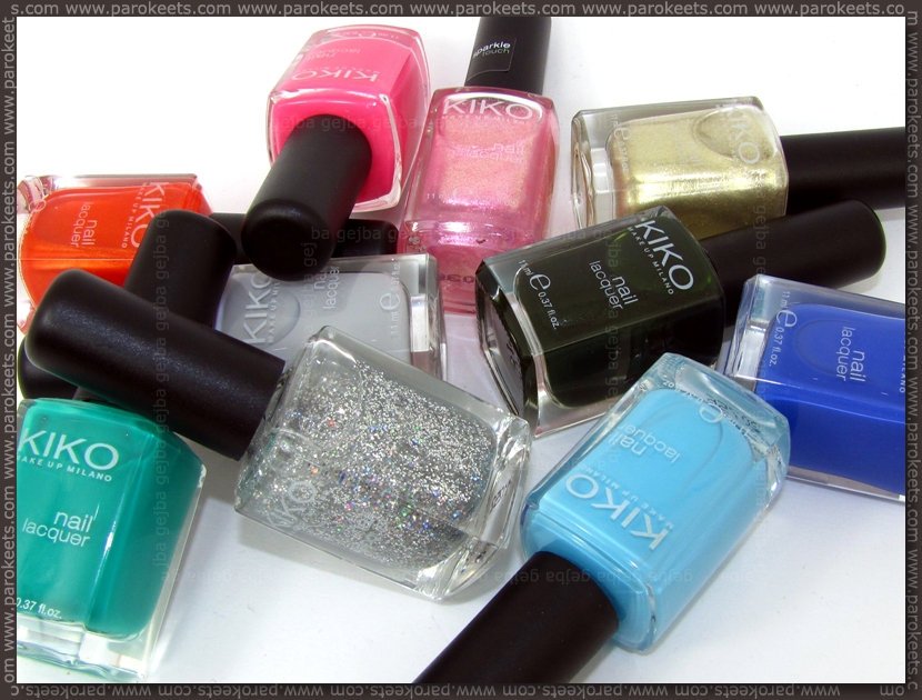 Kiko July 2012 nail polish haul. Some of the colors are not the kind I would