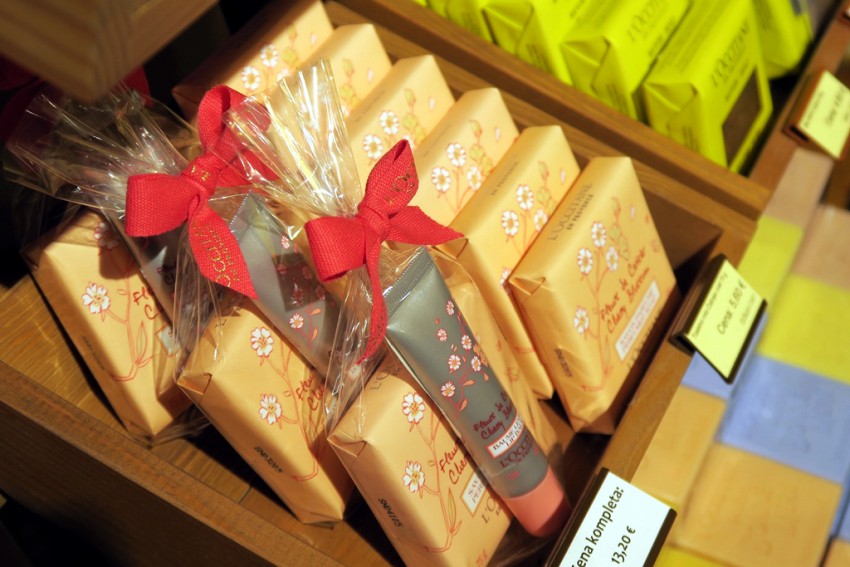 L'Occitane gift: soap, lip balm