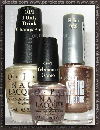 OPI I Only Drink Champagne, OPI Glamour Game, S-he 230