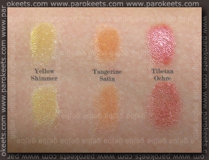 Sweetscents – Yellow Shimmer, Tangerine Satin, Tibetan Ochre shade