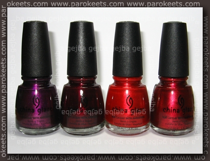 China Glaze - Retro Diva Let Groove, Short & Sassy, Drive In ter Thunderbird.