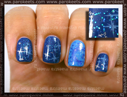 OPI – No Room For The Blues and Dating A Royal; Konad – m14 and Fauxnad – b22