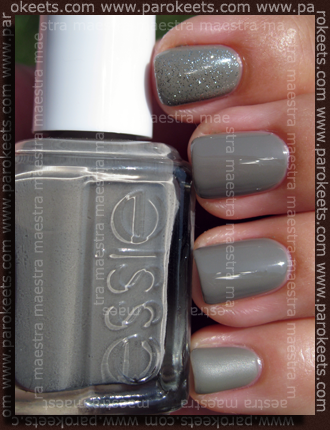 Essie Chinchilly and Silver Bullions layered