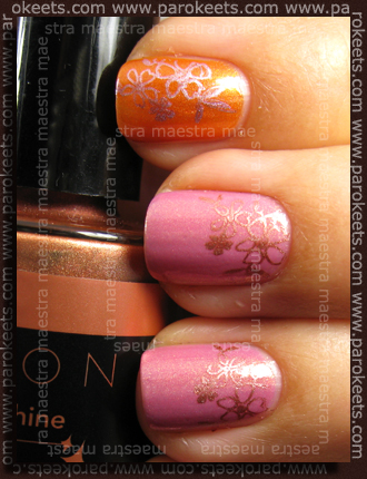 Jessica - Sherbet and OPI - Clubbing Till Sunrise + konad