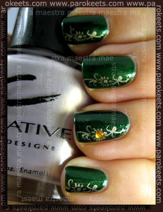 Calvin Klein - Emerald Green + Chez-Delaney P30 with CND - Eskimo Kiss