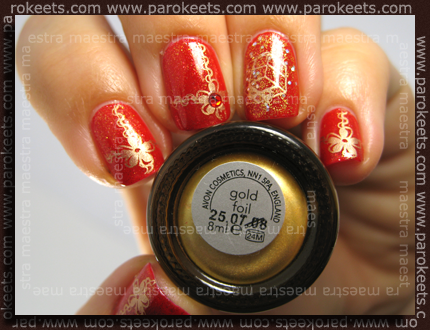 Avon - Ruby Slippers, Golden Dream, CND - VIP Status + Konad IP m61 in m14 z Avon - Gold Foil