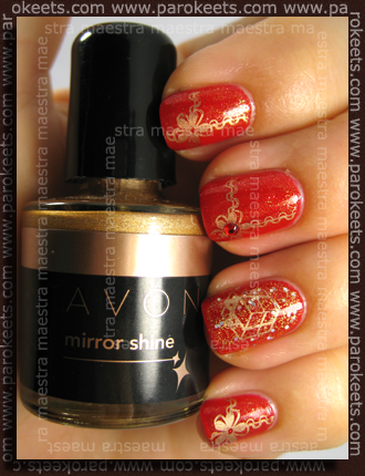 Avon - Ruby Slippers, Golden Dream, CND - VIP Status + Konad IP m61 in m14 z Avon - Gold Foil