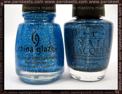 China Glaze: Blue Hawaiian, OPI: Absolutely Alice