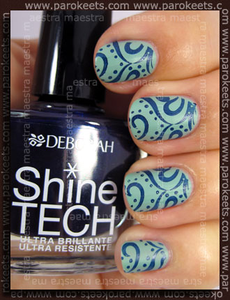 Swatch: Deborah Sense Tech 100% Mat 04 + Shine Tech - 35 with Konad IP m64 + make up