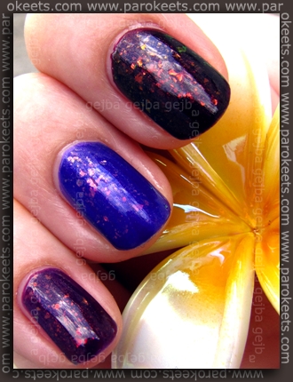 Rival De Loop - Purple Rain; H&M - 432; No 7 - Damson Dream; layered with Glam Nails - Larissa Rival De Loop - Purple Rain; H&M - 432; No 7 - Damson Dream; layered with Glam Nails - Larissa