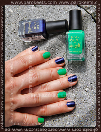 Swatch: Barry M - Spring Green and Navy