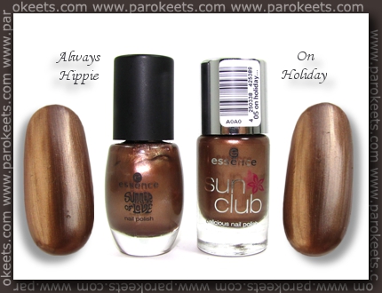 Essence: Always Hippie vs. On Holiday Essence: Always Hippie vs. On Holiday comparison