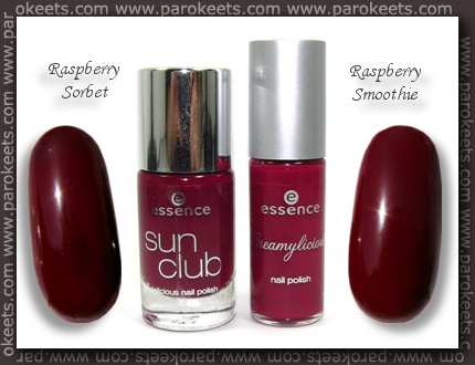 Essence: Raspberry Sorbet vs. Raspberry Smoothie comparison