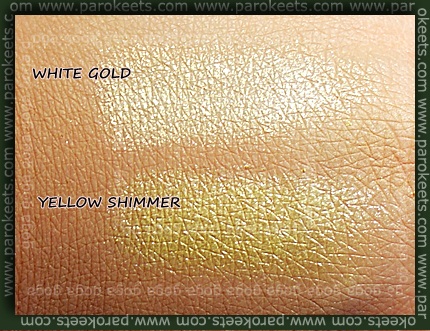 Sweetscents: White Gold, Yellow Shimmer swatch Sweetscents White Gold Yellow Shimmer