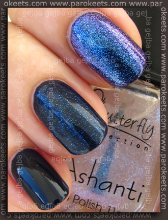 Layering: Gabrini 371, Butterfly 387, CND Sapphire Sparkle swatch