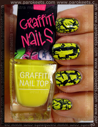 Swatch: Isa Dora - Graffiti Nails: Yellow Crew over MNY - 761