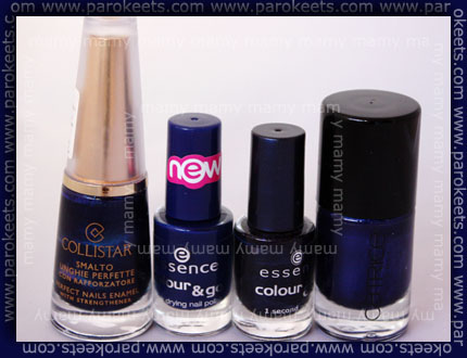 Collistar: Blu, Essence: Just Rock It!, Essence: Rock Rebell, Catrice: It Blue My Mind Collistar: Blu, Essence: Just Rock It!, Essence: Rock Rebell, Catrice: It Blue My Mind
