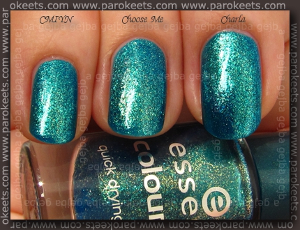 Comparison: Essence Choose Me! vs. Zoya Charla vs. OPI CMIYN Comparison: Essence Choose Me! vs. Zoya Charla vs. OPI Catch Me In Your Net swatch