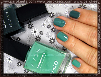 Ombre Manicure with Avon's Peppermint Leaf and Green With Envy
