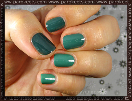 Ombre Manicure with Avon's Peppermint Leaf and Green With Envy