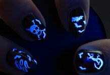 Halloween/Noč čarovnic manikura: Dr. Jekyll in Mr. Hyde Nohti, ki se svetijo v temi - Noč čarovnic