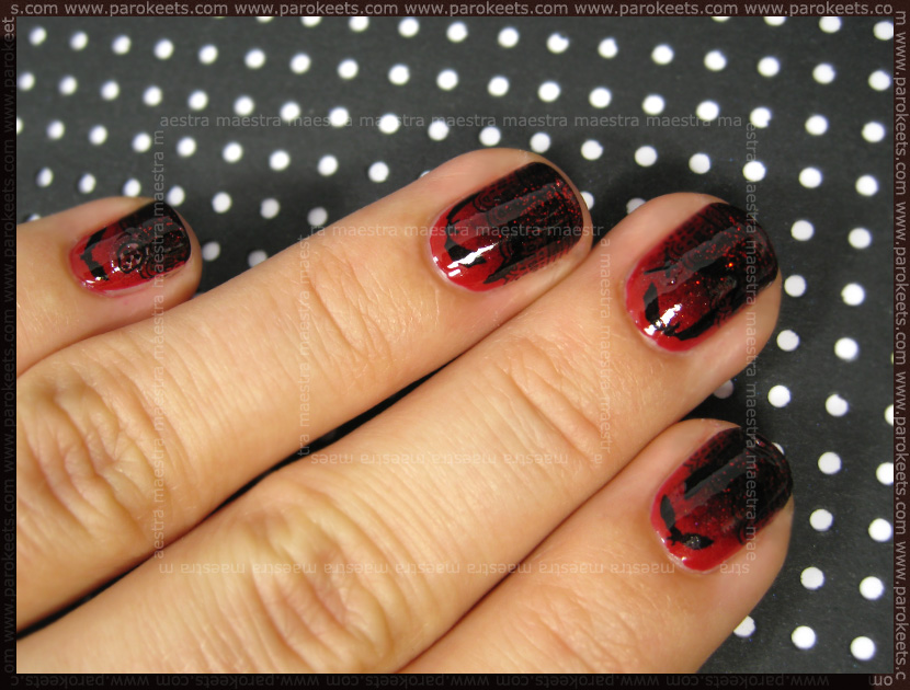Halloween manicure: Bloody Bat by Maestra