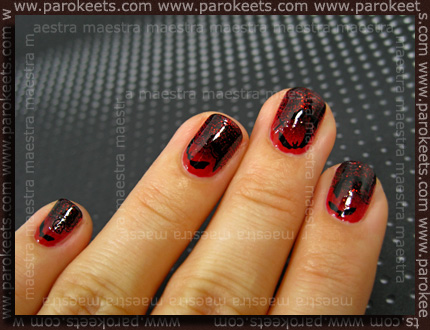 Halloween manicure: Bloody Bat by Maestra