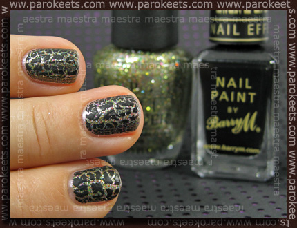 NOTD: OPI - Glow Up Already! (Burlesque) + Barry M - Instant Nail Effects (crackle  polish)