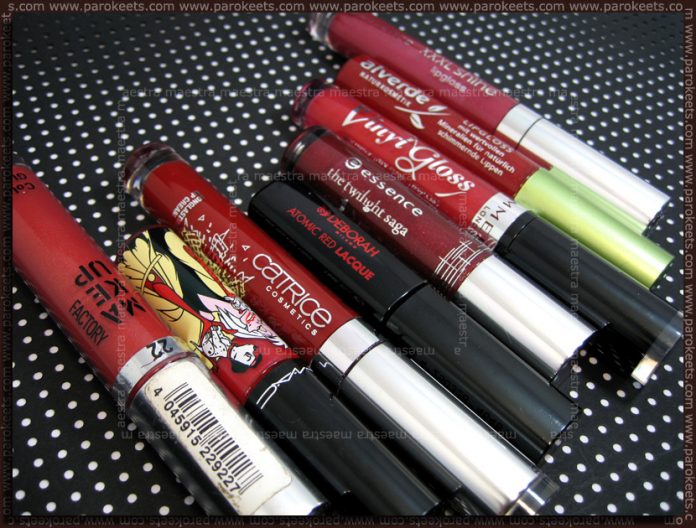 Red lipglosses and lip creams