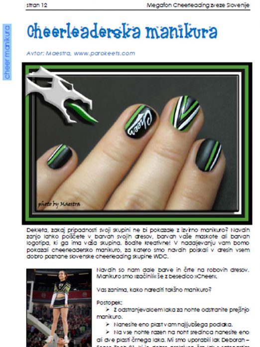 Maestra's Cheerleading manicure for Megafon (article by Maestra)