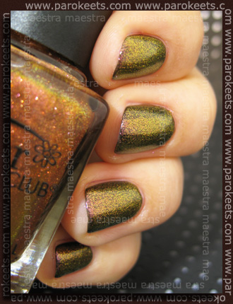 Swatch: Color Club: Wild and Willing layered over With Abandon