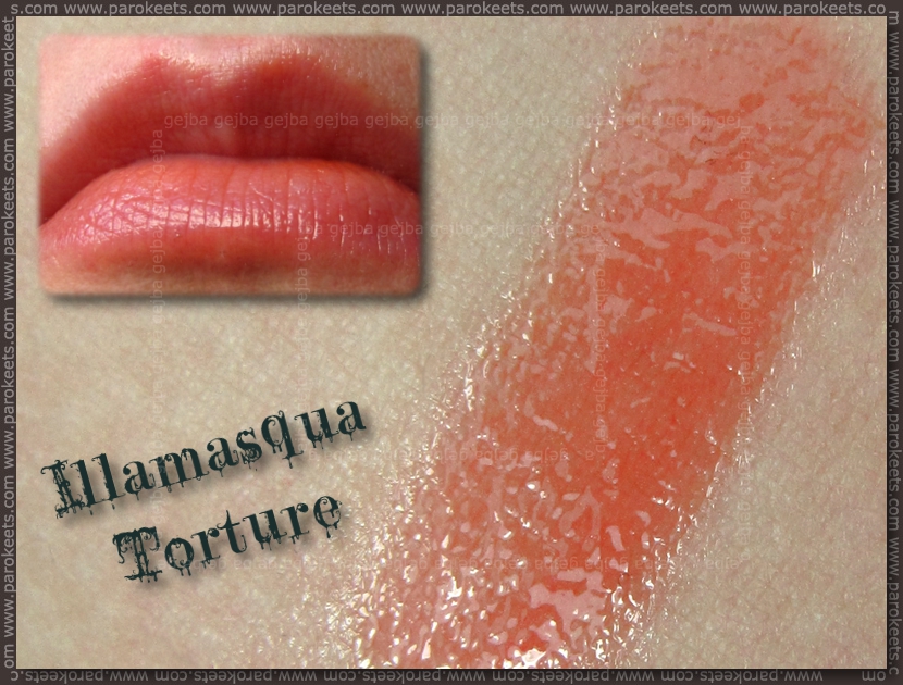 Illamasqua: Toxic Nature Sheer Lipgloss in Torture swatch by Parokeets