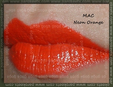 MAC lipstick Neon Orange swatch