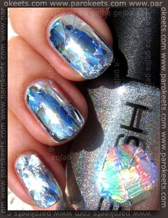 Gosh Holographic + Essence Nails In Style TE Style My Glamour foil