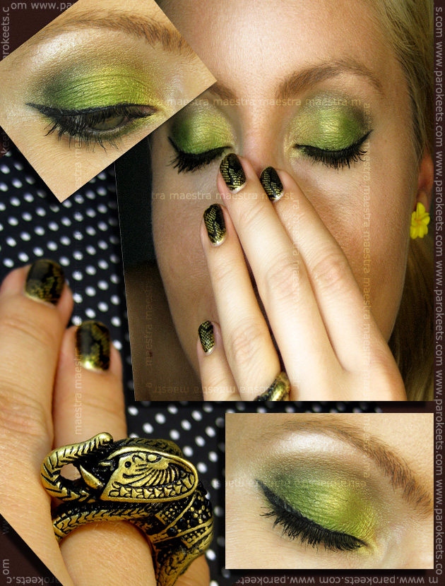 Green make-up look with Inglot eyeshadows