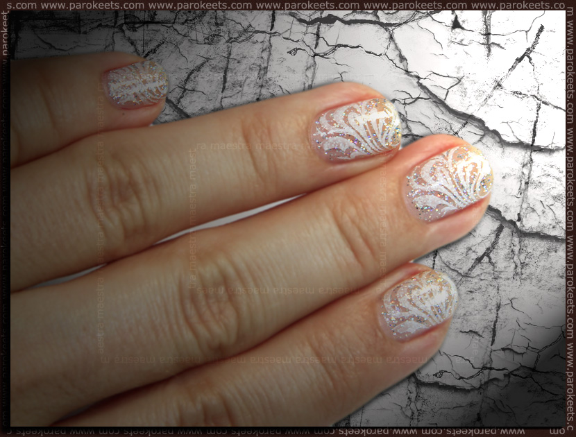Ice Queen konadicure: Essence - Hello Holo and Konad IP m63 with Konad Special Polish in White Pearl