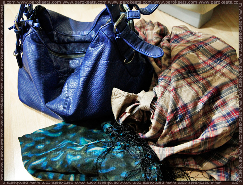 Haul clothes: Pimki (shirt), Voegele (scarf and handbag)