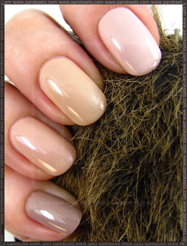 Essence Nude Glam nail polishes comparison
