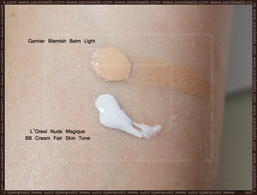 Garnier - Blemish Balm vs Loreal - Nude Magique (BB cream comparison)