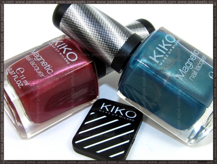 Kiko magnetic nail polish: 702, 705