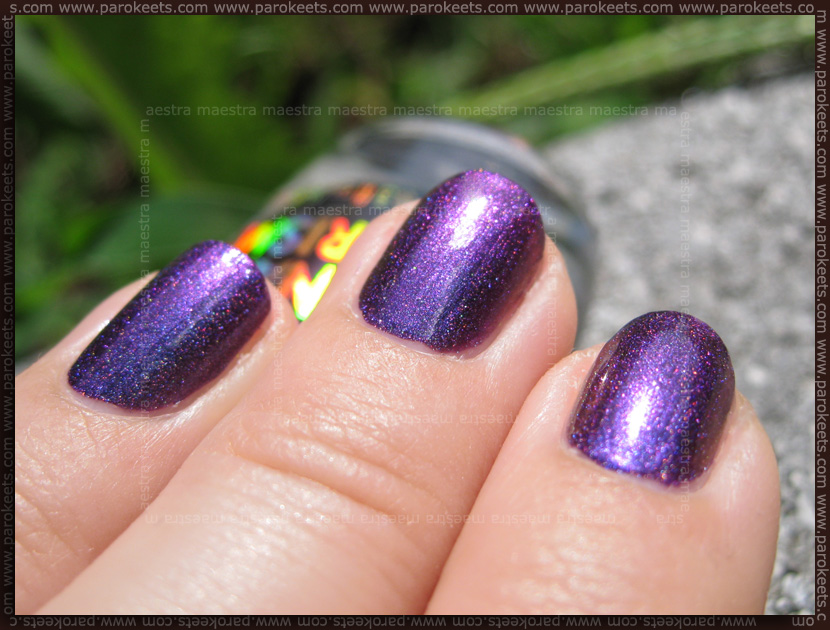 Swatch: Color Club - Wild At Heart and Sally Hansen - Nail Prisms - Garnet Lapis (layering)