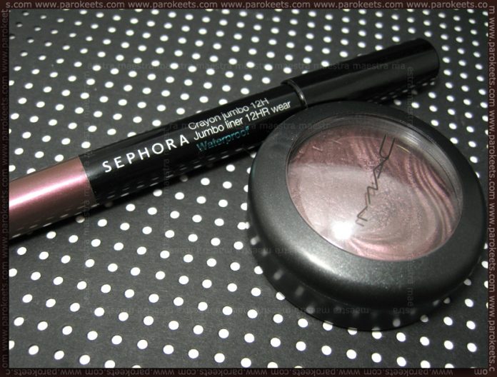 MAC Extra DImension Shadows in Rich Core, Sephora 12h Jumbo Liner in Purple