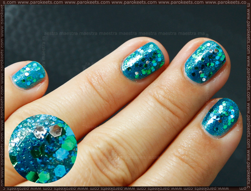 Mermaid nails with Milani - Teal glitter