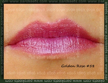 Golden Rose lipstick no. 58 swatch