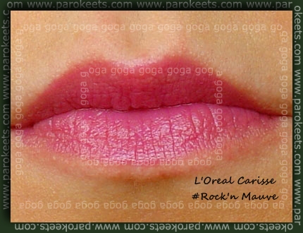 L'Oreal Carisse - Rock n Mauve, lip swatch