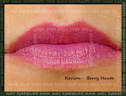 Revlon lipstick Berry Haute, lip swatch