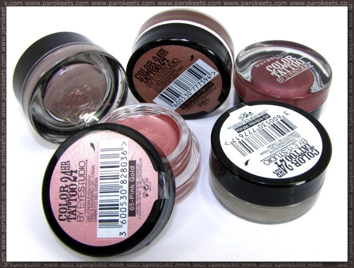 Maybelline Color Tattoo swatches