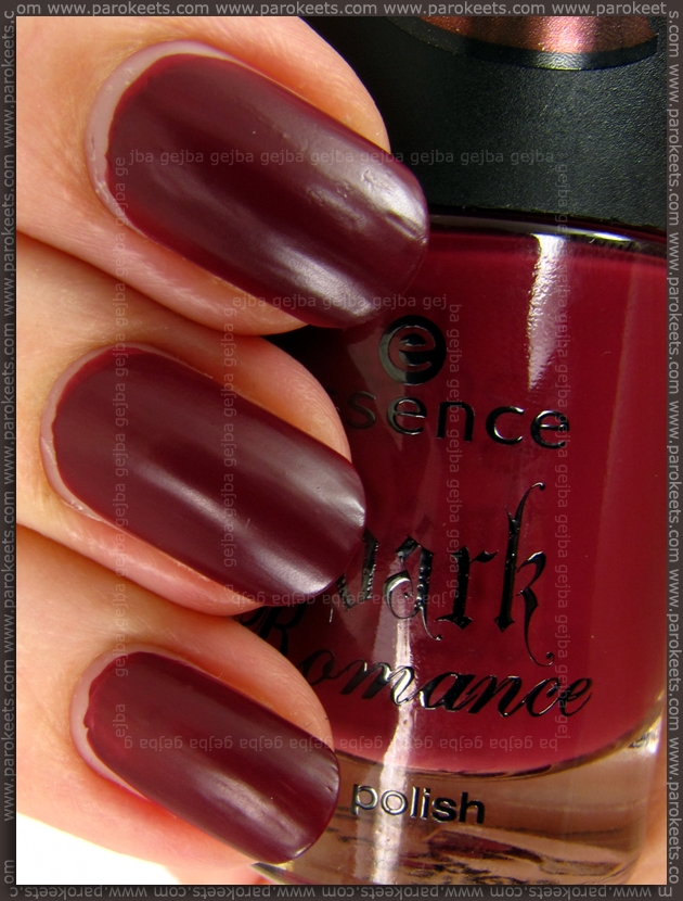 Essence Dark Romance Red Romance nail polish swatch