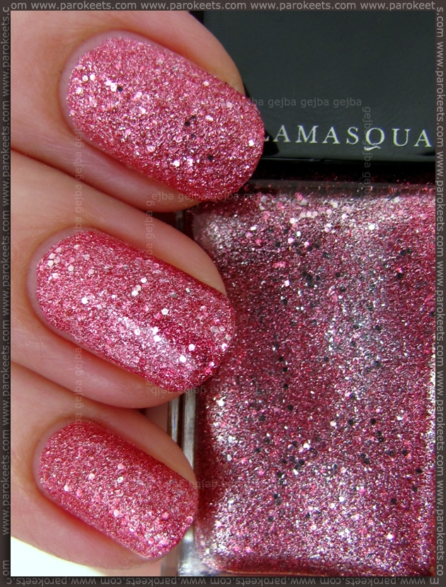 llamasqua Glamore Fire Rose nail polish swatch
